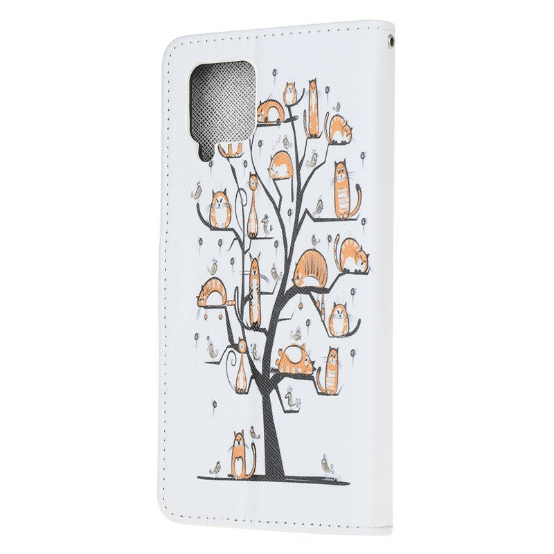 Housse Samsung Galaxy A12 Funky Cats à Lanière Housse Samsung Galaxy A12 Funky Cats à Lanière