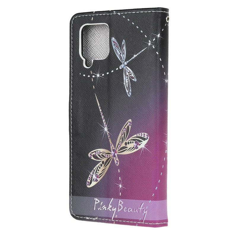 Housse Samsung Galaxy A12 Libellules à Lanière Housse Samsung Galaxy A12 Libellules à Lanière