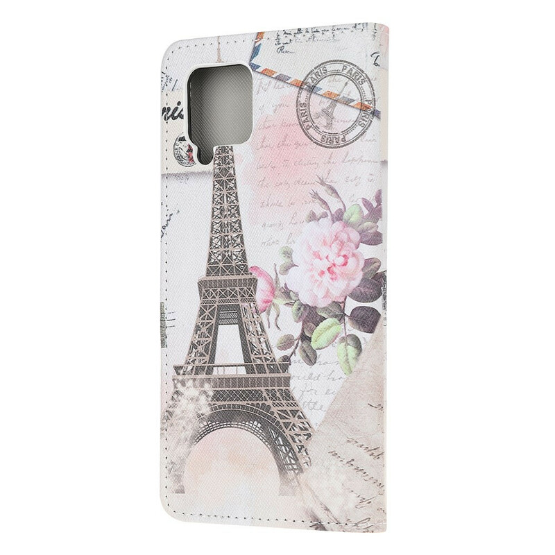 Housse Samsung Galaxy A12 Tour Eiffel Rétro Housse Samsung Galaxy A12 Tour Eiffel Rétro