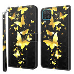 Housse Samsung Galaxy A12 Papillons Jaunes Housse Samsung Galaxy A12 Papillons Jaunes
