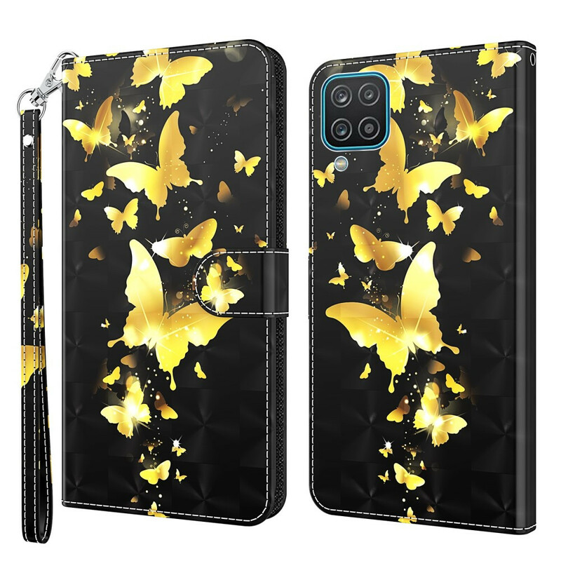 Housse Samsung Galaxy A12 Papillons Jaunes Housse Samsung Galaxy A12 Papillons Jaunes