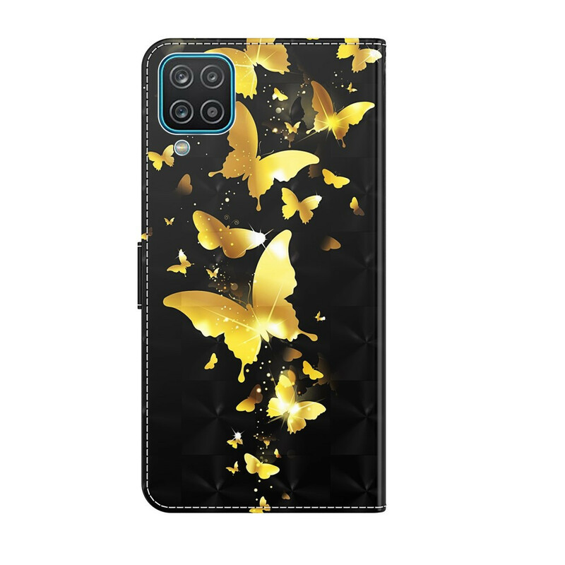 Housse Samsung Galaxy A12 Papillons Jaunes Housse Samsung Galaxy A12 Papillons Jaunes
