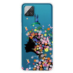 Coque Samsung Galaxy A12 Jolie Tête Fleurie Coque Samsung Galaxy A12 Jolie Tête Fleurie