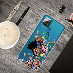 Coque Samsung Galaxy A12 Jolie Tête Fleurie Coque Samsung Galaxy A12 Jolie Tête Fleurie