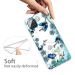 Coque Samsung Galaxy A12 Transparente Papillons et Fleurs Rétros Coque Samsung Galaxy A12 Transparente Papillons et Fleurs Rétros