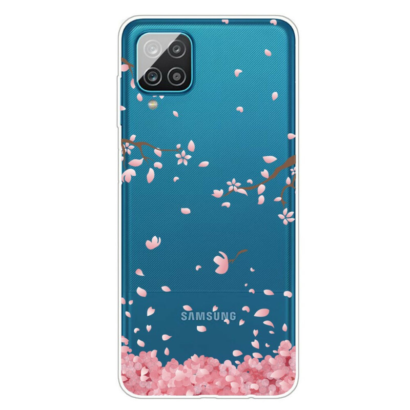 Coque Samsung Galaxy A12 Branches à Fleurs