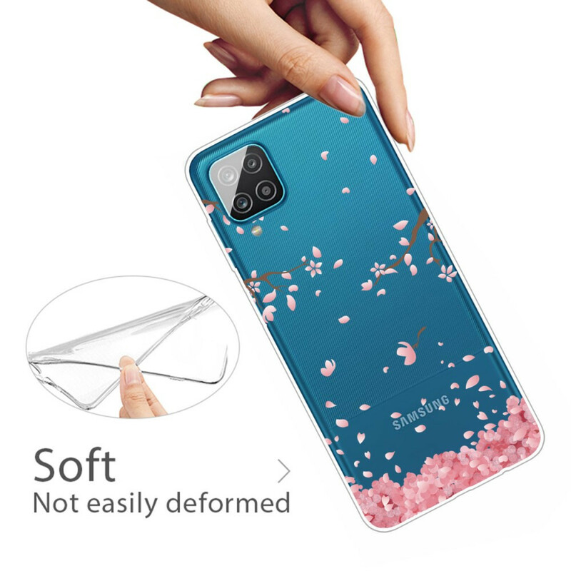 Coque Samsung Galaxy A12 Branches à Fleurs