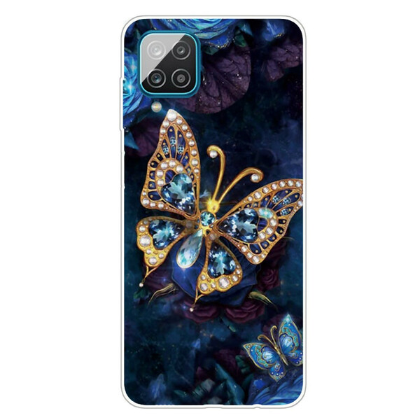 Coque Samsung Galaxy A12 Papillon Luxe