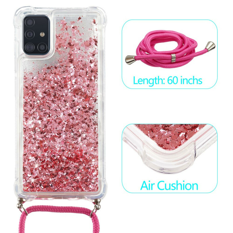 Coque Samsung Galaxy A51 Paillettes avec Cordon Coque Samsung Galaxy A51 Paillettes avec Cordon