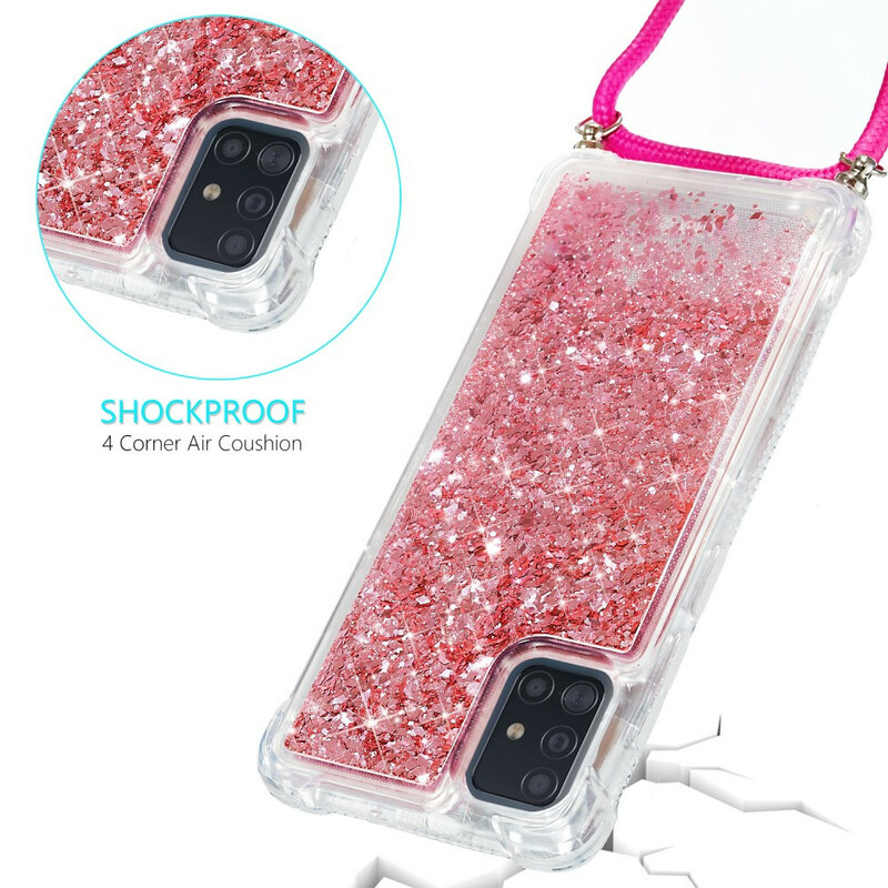 Coque Samsung Galaxy A51 Paillettes avec Cordon Coque Samsung Galaxy A51 Paillettes avec Cordon