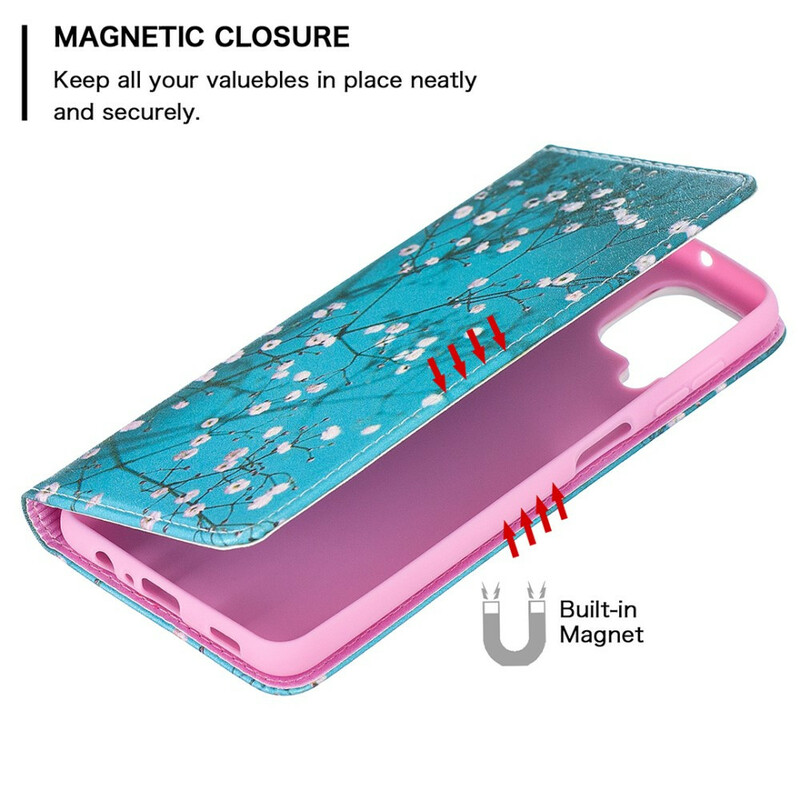 Flip Cover Samsung Galaxy A12 Branches Fleuries Flip Cover Samsung Galaxy A12 Branches Fleuries