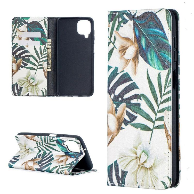 Flip Cover Samsung Galaxy A12 Feuilles Flip Cover Samsung Galaxy A12 Feuilles