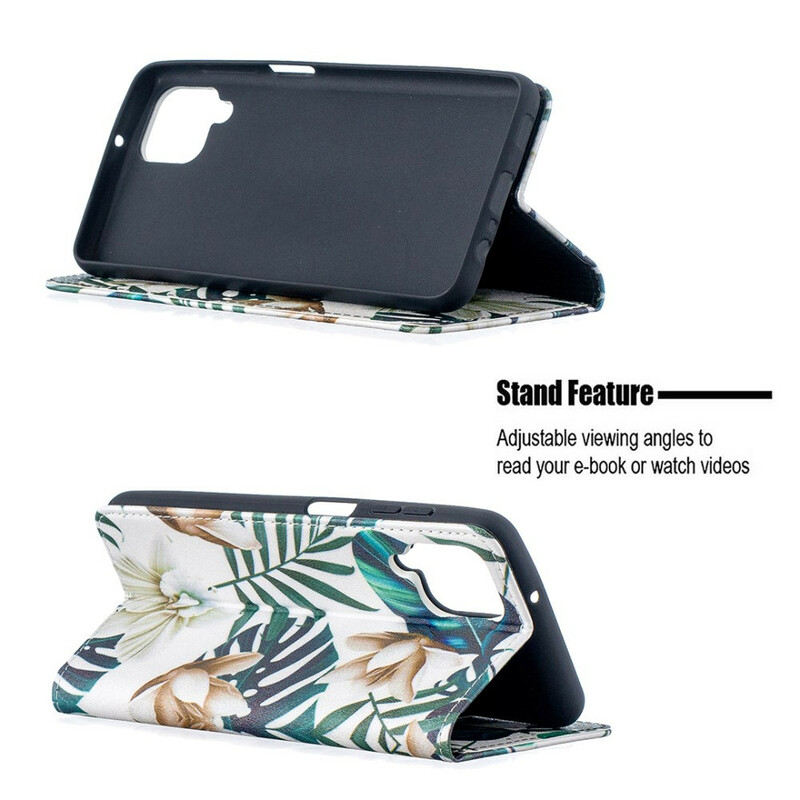 Flip Cover Samsung Galaxy A12 Feuilles Flip Cover Samsung Galaxy A12 Feuilles