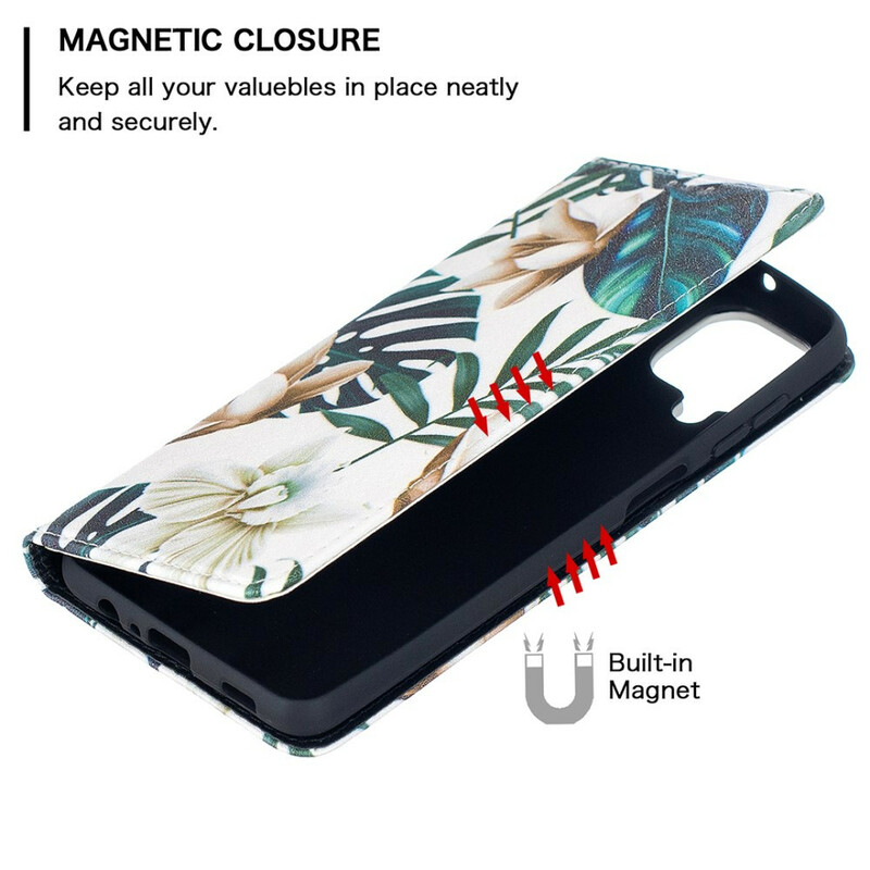 Flip Cover Samsung Galaxy A12 Feuilles Flip Cover Samsung Galaxy A12 Feuilles