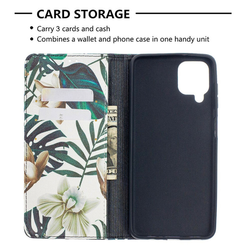 Flip Cover Samsung Galaxy A12 Feuilles Flip Cover Samsung Galaxy A12 Feuilles