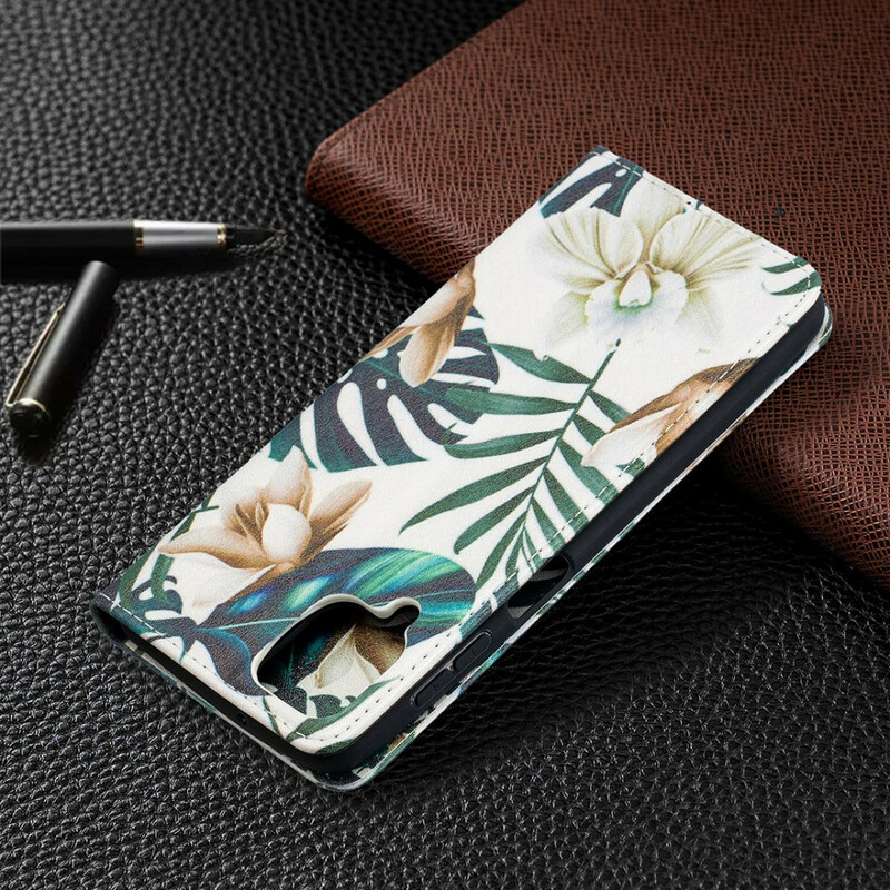 Flip Cover Samsung Galaxy A12 Feuilles Flip Cover Samsung Galaxy A12 Feuilles