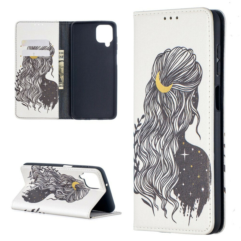 Flip Cover Samsung Galaxy A12 Jolie Chevelure Flip Cover Samsung Galaxy A12 Jolie Chevelure