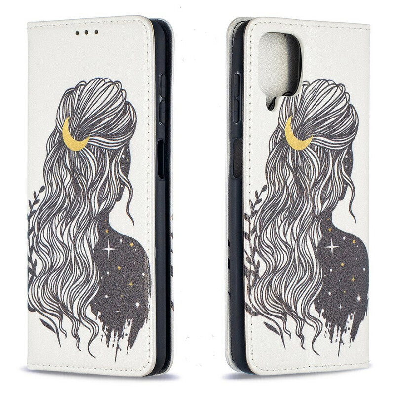 Flip Cover Samsung Galaxy A12 Jolie Chevelure Flip Cover Samsung Galaxy A12 Jolie Chevelure