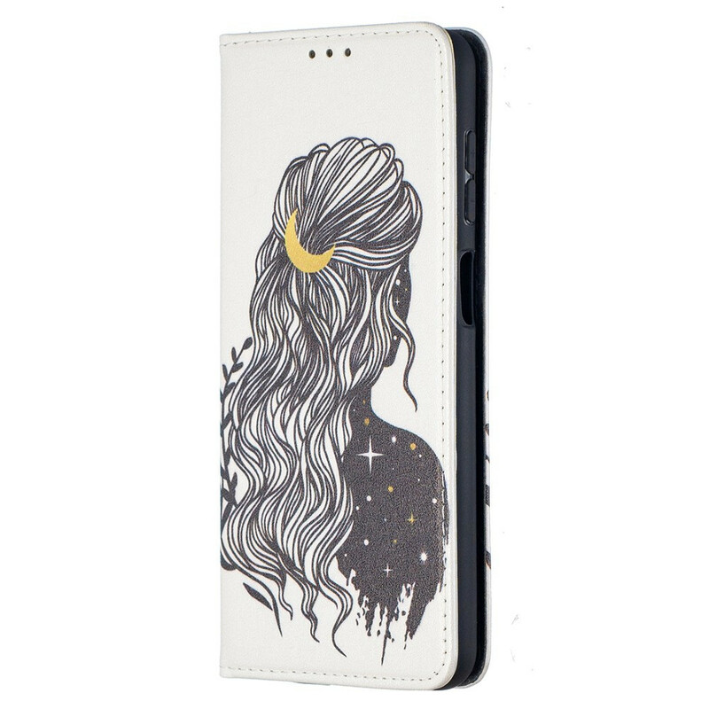 Flip Cover Samsung Galaxy A12 Jolie Chevelure Flip Cover Samsung Galaxy A12 Jolie Chevelure