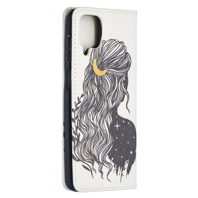 Flip Cover Samsung Galaxy A12 Jolie Chevelure Flip Cover Samsung Galaxy A12 Jolie Chevelure