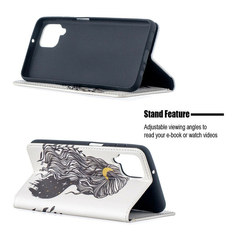 Flip Cover Samsung Galaxy A12 Jolie Chevelure Flip Cover Samsung Galaxy A12 Jolie Chevelure
