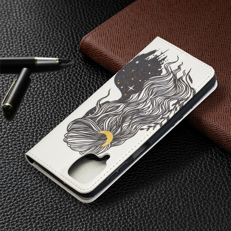 Flip Cover Samsung Galaxy A12 Jolie Chevelure Flip Cover Samsung Galaxy A12 Jolie Chevelure