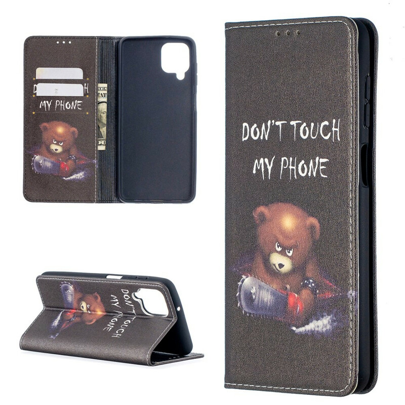 Flip Cover Samsung Galaxy A12 Ours Dangereux Flip Cover Samsung Galaxy A12 Ours Dangereux