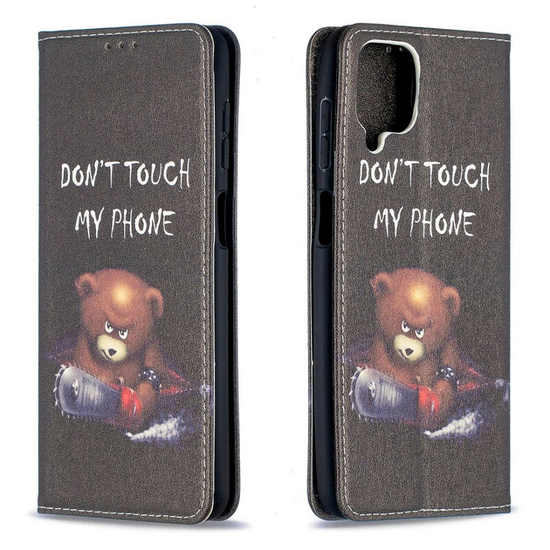 Flip Cover Samsung Galaxy A12 Ours Dangereux Flip Cover Samsung Galaxy A12 Ours Dangereux