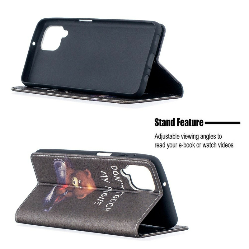 Flip Cover Samsung Galaxy A12 Ours Dangereux Flip Cover Samsung Galaxy A12 Ours Dangereux