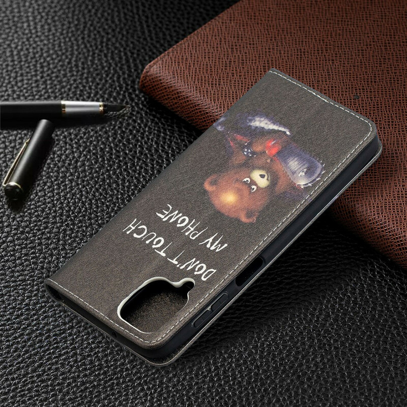 Flip Cover Samsung Galaxy A12 Ours Dangereux Flip Cover Samsung Galaxy A12 Ours Dangereux