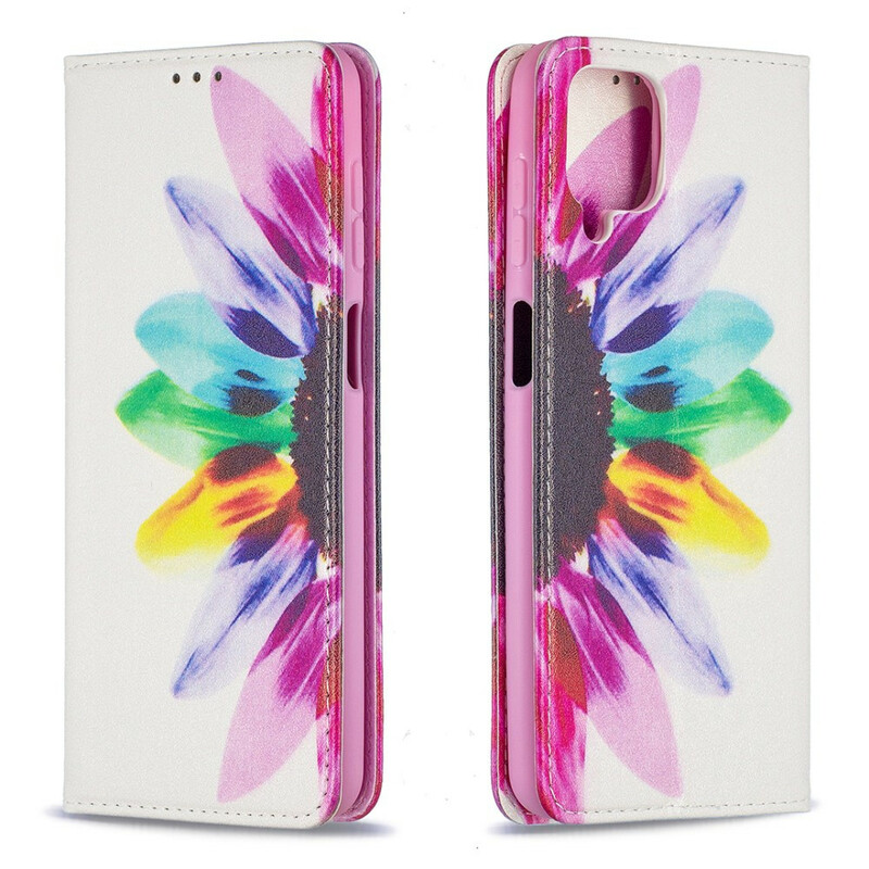 Flip Cover Samsung Galaxy A12 Fleur Aquarelle Flip Cover Samsung Galaxy A12 Fleur Aquarelle