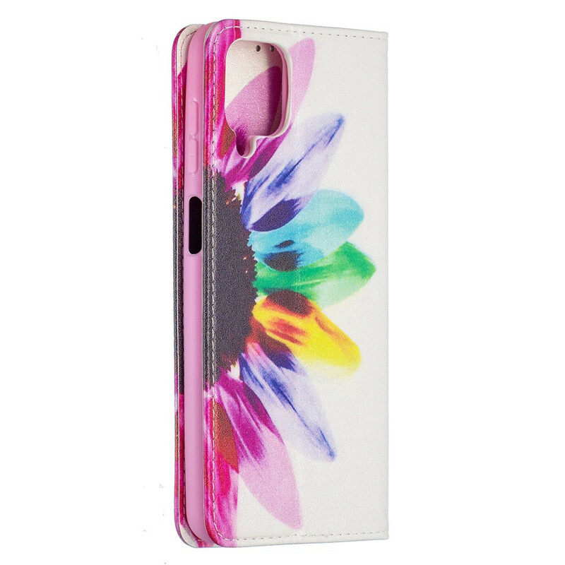 Flip Cover Samsung Galaxy A12 Fleur Aquarelle Flip Cover Samsung Galaxy A12 Fleur Aquarelle