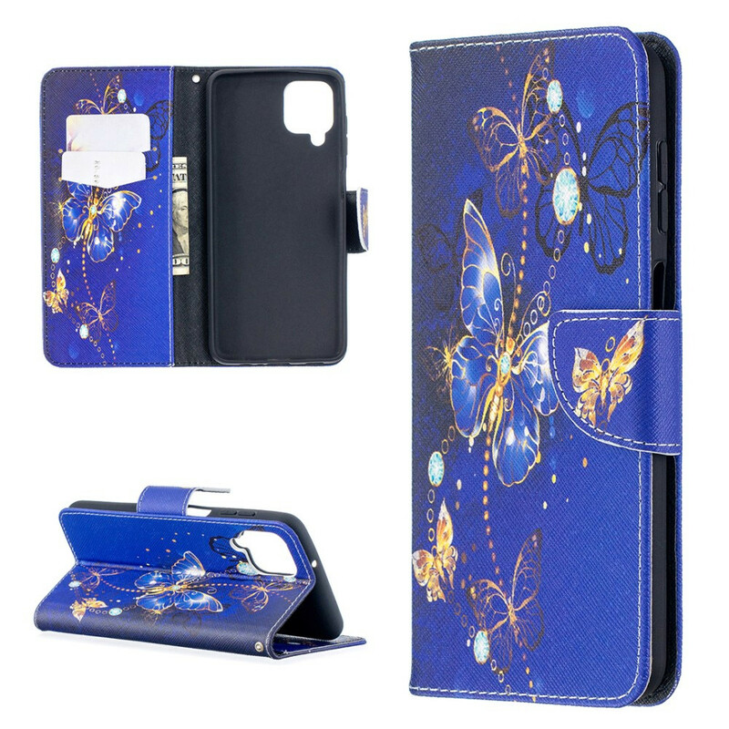 Housse Samsung Galaxy A12 Papillons Dorés Housse Samsung Galaxy A12 Papillons Dorés