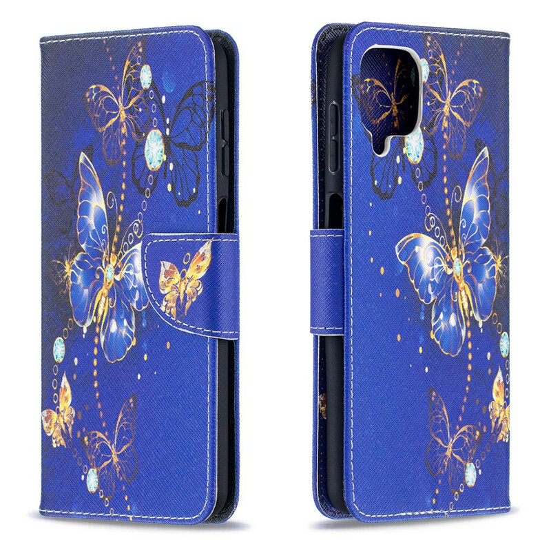 Housse Samsung Galaxy A12 Papillons Dorés Housse Samsung Galaxy A12 Papillons Dorés