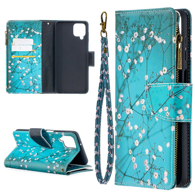 Housse Samsung Galaxy A12 Poche Zippée Arbre