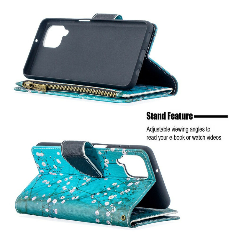 Housse Samsung Galaxy A12 Poche Zippée Arbre