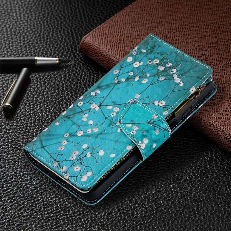 Housse Samsung Galaxy A12 Poche Zippée Arbre