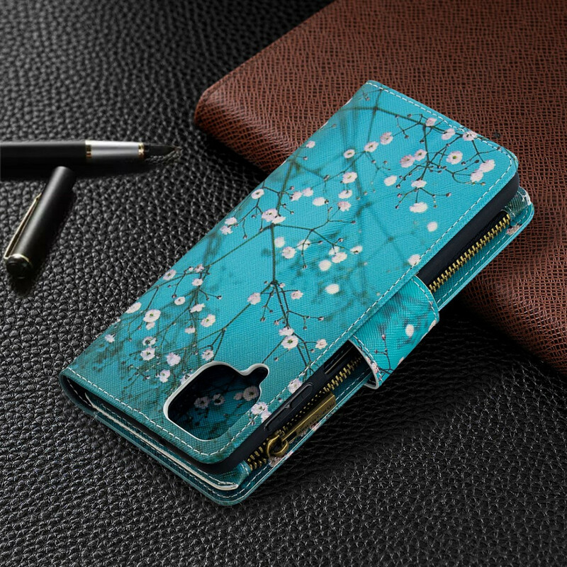 Housse Samsung Galaxy A12 Poche Zippée Arbre