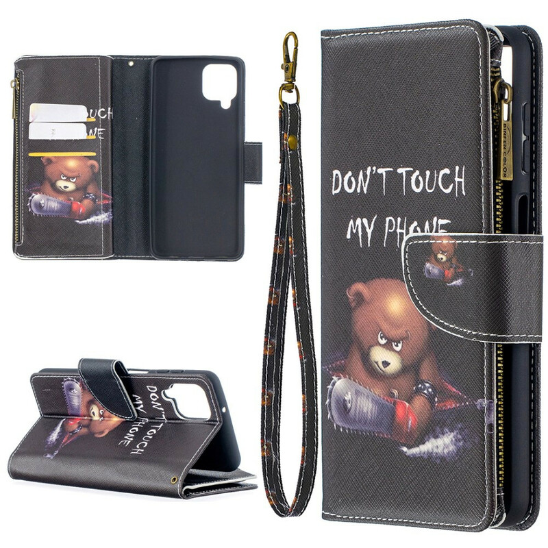 Housse Samsung Galaxy A12 Poche Zippée Ours Housse Samsung Galaxy A12 Poche Zippée Ours