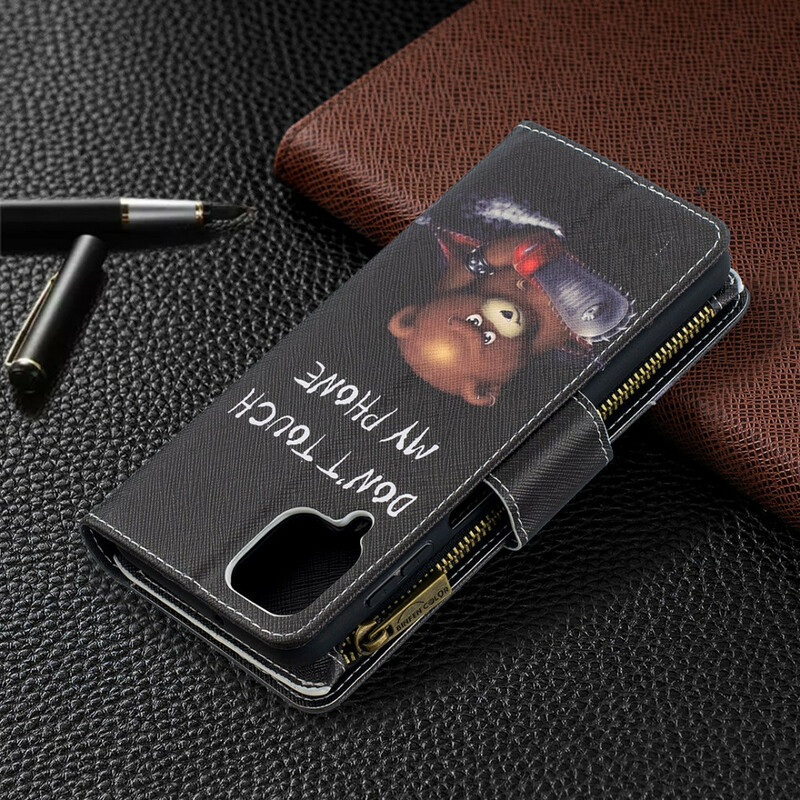 Housse Samsung Galaxy A12 Poche Zippée Ours Housse Samsung Galaxy A12 Poche Zippée Ours
