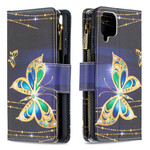 Housse Samsung Galaxy A12 Poche Zippée Papillons Housse Samsung Galaxy A12 Poche Zippée Papillons