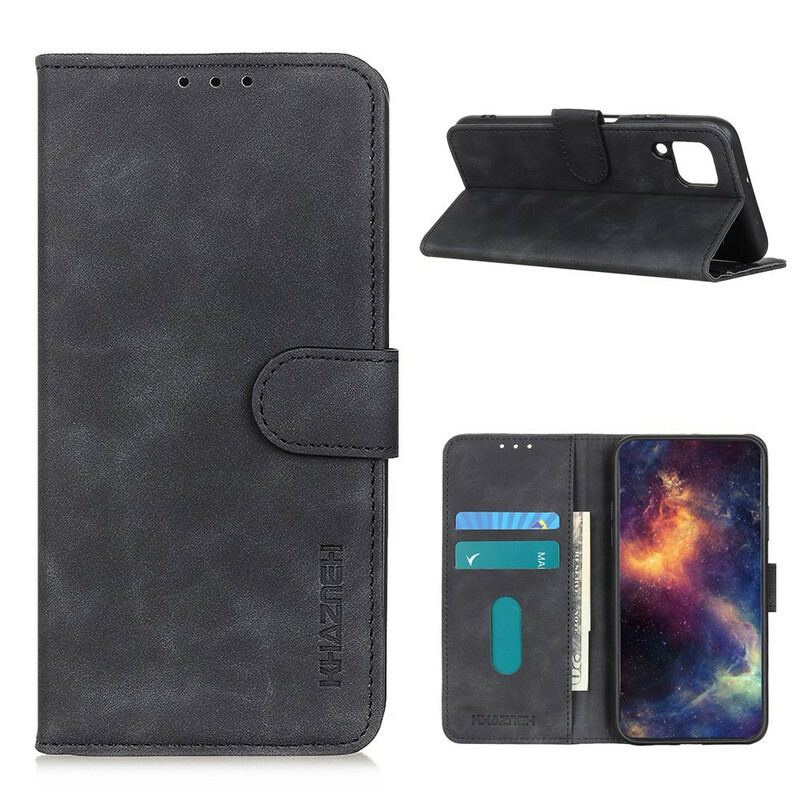 Housse Samsung Galaxy A12 Effet Cuir Vintage KHAZNEH Housse Samsung Galaxy A12 Effet Cuir Vintage KHAZNEH