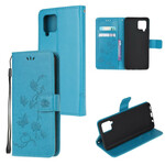 Housse Samsung Galaxy A12 Papillons Et Fleurs À Lanière Housse Samsung Galaxy A12 Papillons Et Fleurs À Lanière