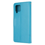 Housse Samsung Galaxy A12 Papillons Et Fleurs À Lanière Housse Samsung Galaxy A12 Papillons Et Fleurs À Lanière