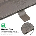 Housse Samsung Galaxy A12 Arbre et Hiboux à Lanière