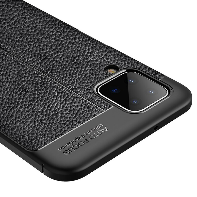 Coque Samsung Galaxy A12 Effet Cuir Litchi Double Line Coque Samsung Galaxy A12 Effet Cuir Litchi Double Line