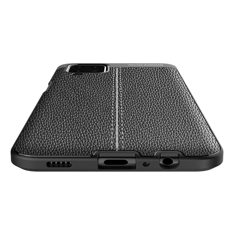 Coque Samsung Galaxy A12 Effet Cuir Litchi Double Line Coque Samsung Galaxy A12 Effet Cuir Litchi Double Line