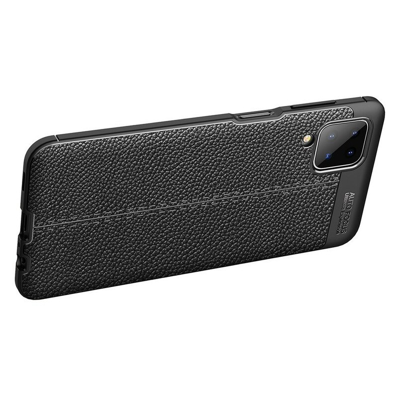 Coque Samsung Galaxy A12 Effet Cuir Litchi Double Line Coque Samsung Galaxy A12 Effet Cuir Litchi Double Line