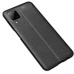 Coque Samsung Galaxy A12 Effet Cuir Litchi Double Line