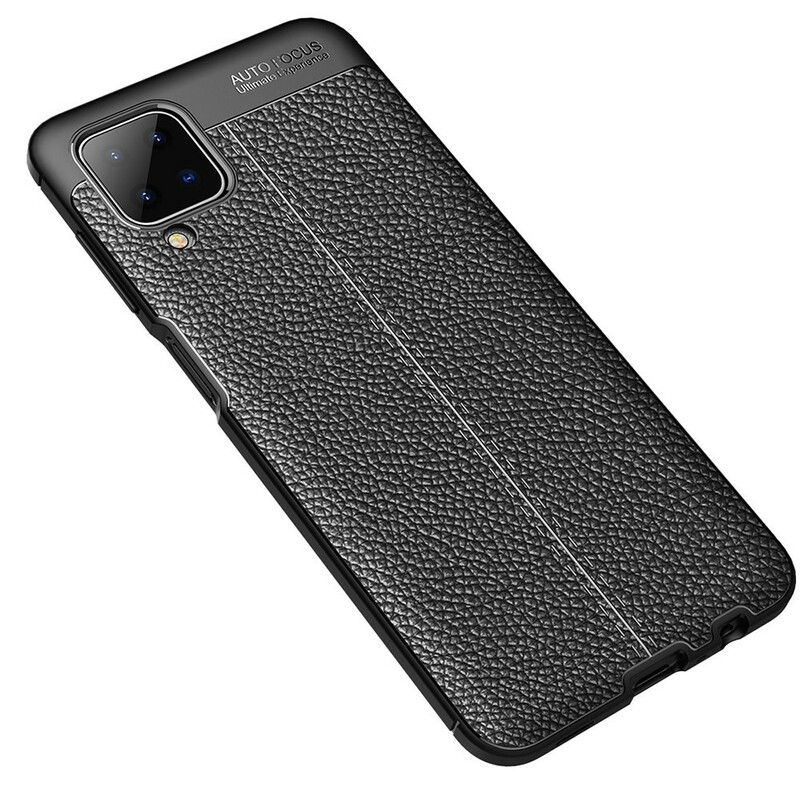 Coque Samsung Galaxy A12 Effet Cuir Litchi Double Line Coque Samsung Galaxy A12 Effet Cuir Litchi Double Line